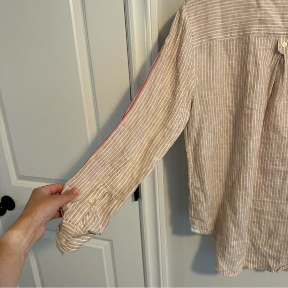 J. Crew Tan Pink Embroidered Linen Tunic Top Small - Picture 8 of 15